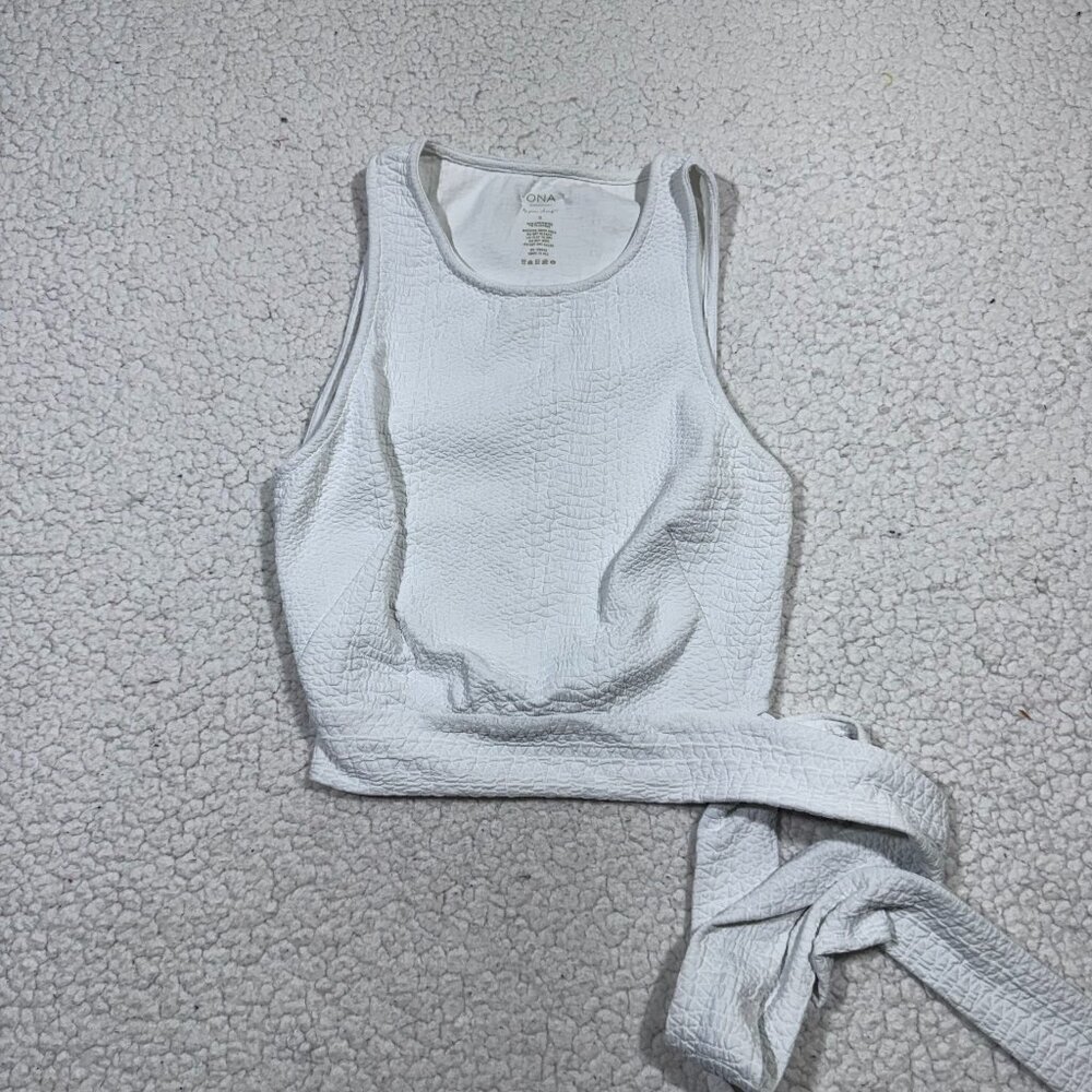 ONA By Yoon Chung White Gym Wrap Tank Size S Sleeveless Athletic Athleisure